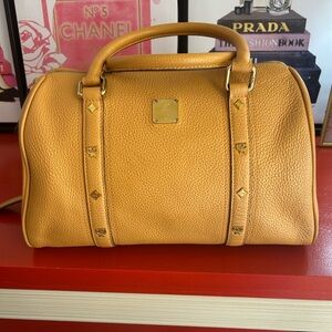 MCM Butterscotch Soft Pebble Leather Boston Bag (Private Collection)